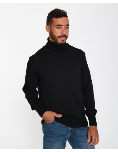 Pull col roulé en laine mérinos bio noir sélection de produits