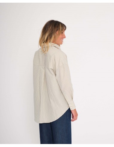 Chemise à rayures en coton bio et lin sur le site 