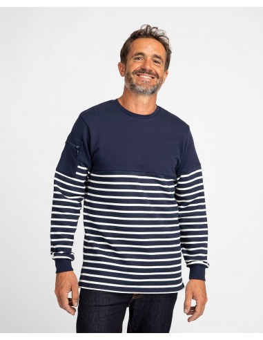 Sweatshirt marinière en coton bio d'Europe débarque