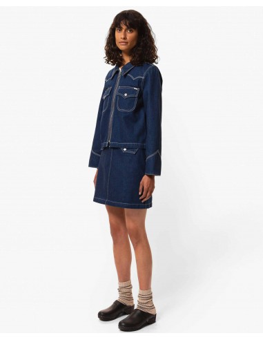 Veste courte zippée en denim bio du meilleur 