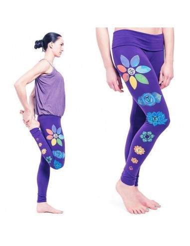 Legging yoga violet coton biologique 7 Chakras artistiques prix pour 