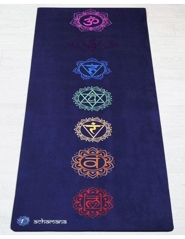 Tapis de yoga antidérapant 5mm - confort postures - 7 chakras rembourrage situé sous