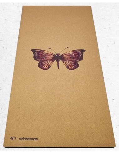 Tapis de yoga liège & latex - épaisseur 5 mm - Papillon offre 