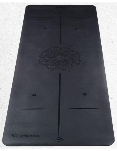 Tapis de yoga pro - latex & similicuir - Ep 5 mm - Mandala Om votre