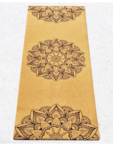 Tapis yoga débutant en liège 3 plis 6 mm 3 mandalas pas cher chine