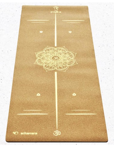 Tapis de yoga liège mandala lignes position Or meilleur choix