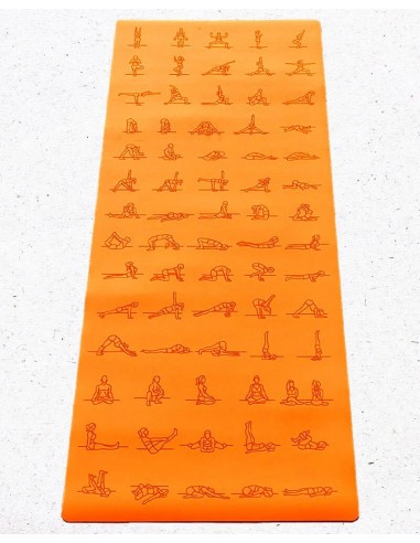 Tapis de yoga pro pour débutant et confirmé antidérapant - caoutchouc éco PU 5mm - Asana practice Orange pas chere