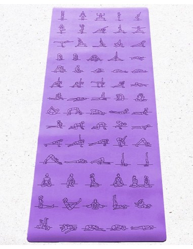 Tapis de yoga débutant ou avancé antidérapant caoutchouc éco-PU - Asana practice Violet Découvrez la collection