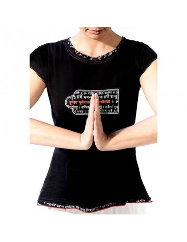 Tee shirt de yoga femme bio - Mantra bouddhiste Tryambakam est présent 