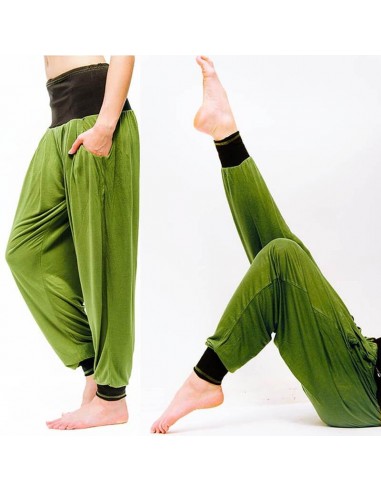 Pantalon yoga large femme - Vinyasa - Vert olive Paris Déstockage Promo