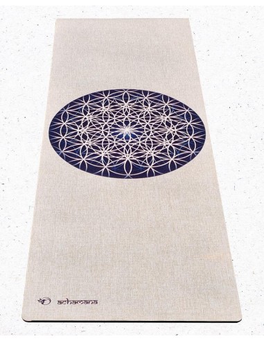 Tapis de yoga chanvre - Fleur de Vie - 4,5mm x 61 x 1830 plus qu'un jeu 