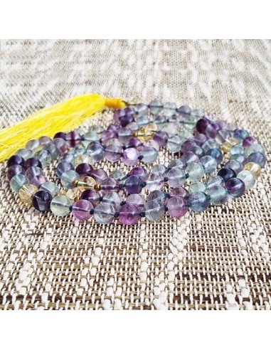 Collier Mala Fluorite arc-en-ciel - 108 perles AA 8mm online