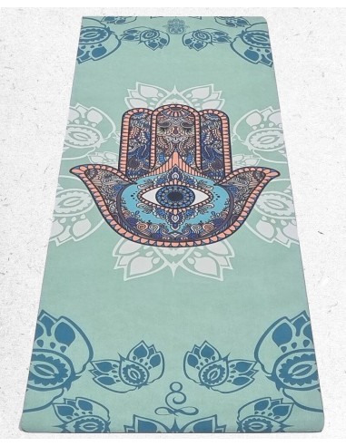 Tapis de yoga de voyage pliable - Main de Hamsa rembourrage situé sous