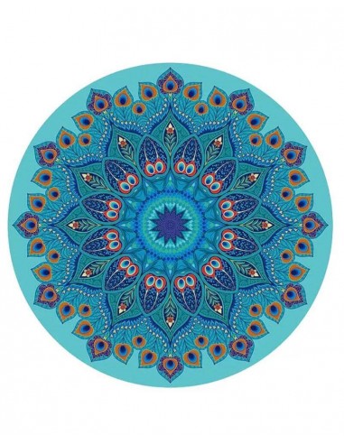 Tapis de yoga rond yoga et méditation mandala Paon 2024