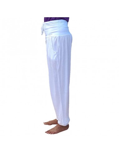 Pantalon yoga large Vinyasa Blanc brillant des détails fins