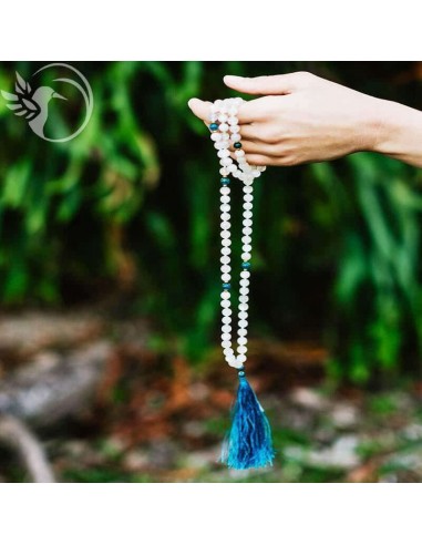 Moonstone Mala Halskette - Apatit - 108 Perlen 8mm AA paiement sécurisé