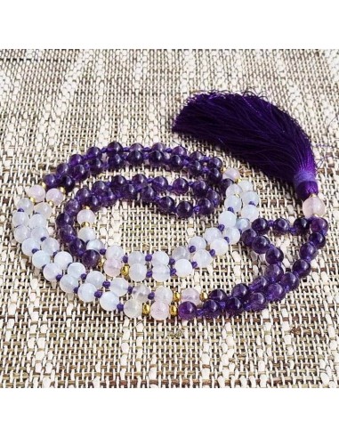 Mala Halskette Moonstone - Amethyst - 6 mm AA Perlen Comparez plus de prix